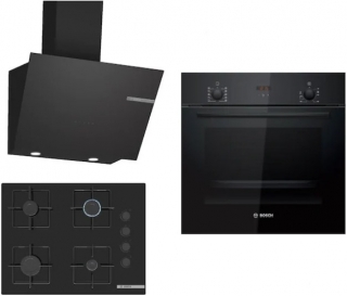 Bosch Siyah Ankastre Set POP7C6P30O + HBF512BB1T + DWK66PJ60T