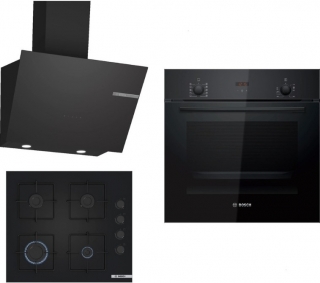 Bosch Siyah Ankastre Set POP6C6P30O + HBF512BB1T + DWK66PJ60T