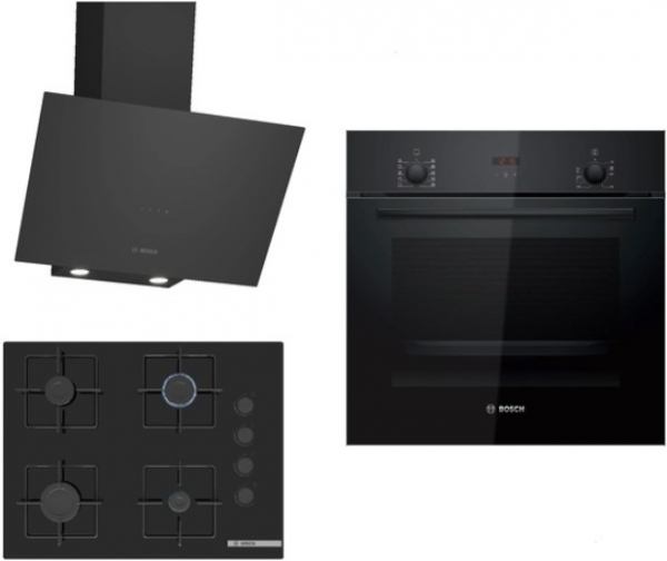 Bosch Siyah Ankastre Set POP7C6P30O + HBF512BB1T + DWK64PJ60T