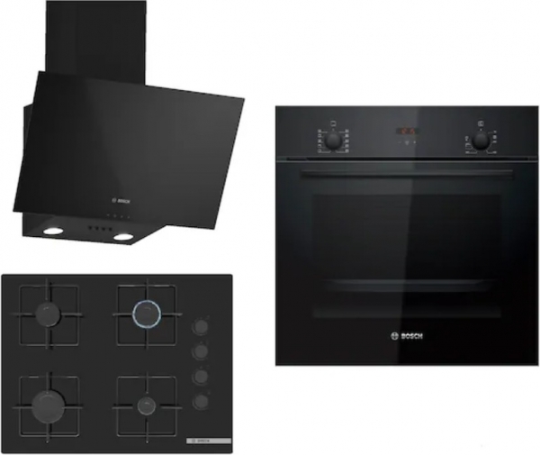 Bosch Siyah Ankastre Set POP7C6P30O + HBF512BB1T + DWK63PJ60T