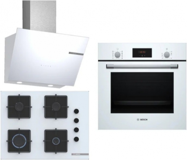 Bosch Beyaz Ankastre Set POP7C2P30O + HBF512BW1T + DWK66PJ20T