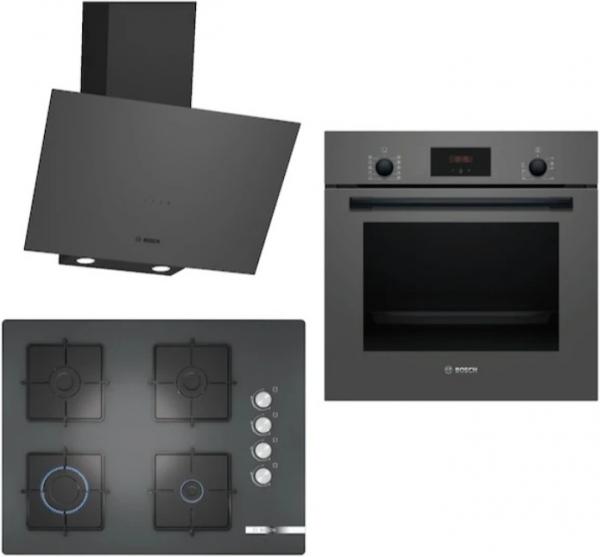 Bosch Gri Set 264 Ankastre Set POP7C9O12O + HBF512BH1T + DWK64PJ70T