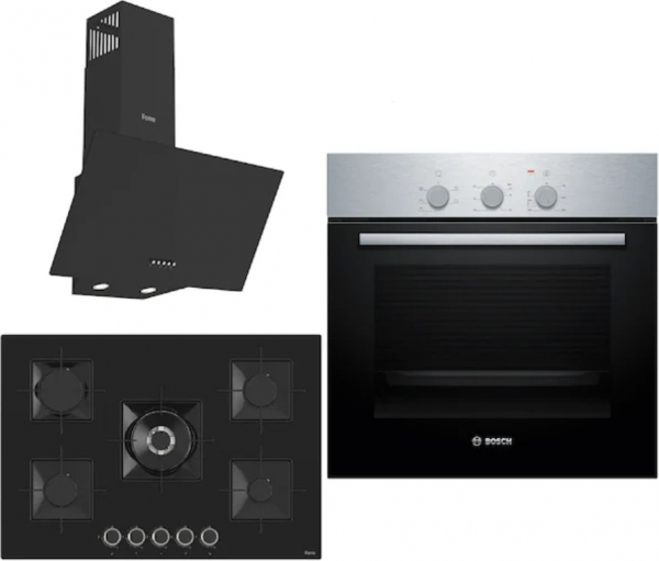 Bosch & Ferre Siyah Ankastre Set SS035 + HBF011BR0T + D086