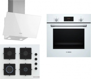 Bosch Beyaz Set 298 Ankastre Set POP6C2P30O + HBF512BW1T + DWK63PJ20T
