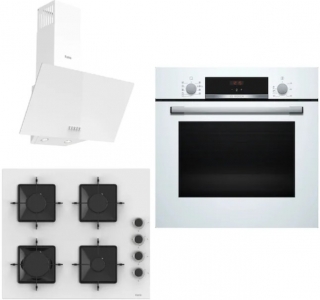 Bosch & Ferre Beyaz Ankastre Set SS206 + HBF534EW3T + D087