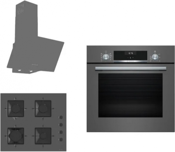 Bosch & Ferre Gri Ankastre Set SS208 + HBF534EH3T + D088