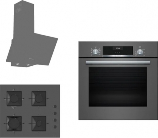 Bosch & Ferre Gri Ankastre Set SS208 + HBF534EH3T + D088