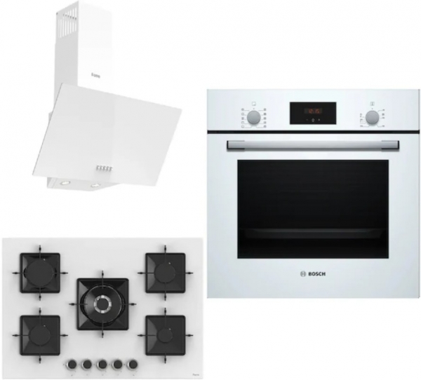 Bosch & Ferre Beyaz Ankastre Set SS036 + HBF512BW1T + D087