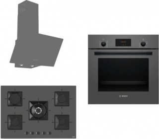 Bosch & Ferre Gri Ankastre Set SS038 + HBF512BH1T + D088