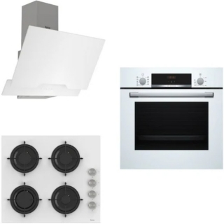 Bosch & Ferre Beyaz Ankastre Set CS206 + HBF514BW1T + D064
