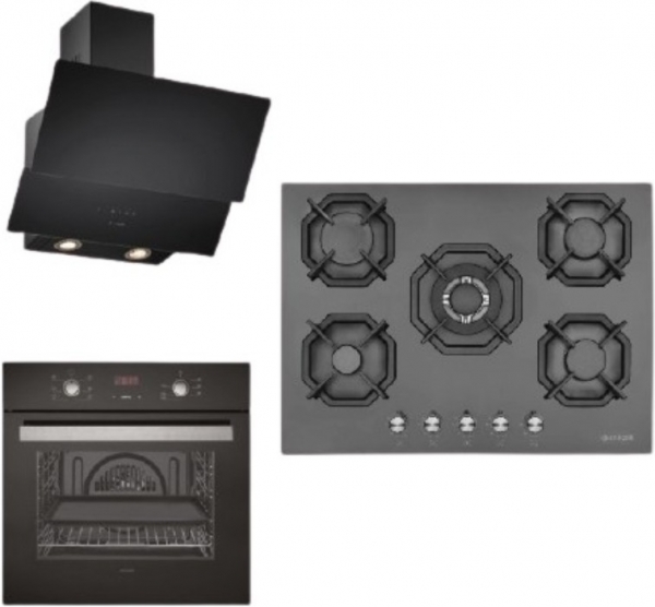 Eminçelik Ultra Lüx Siyah Ankastre Set AH 2250 SD BW BG70 + AO 2163 B60 + CH 1454 RC B60