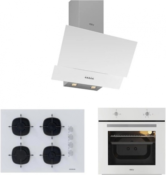 Esty & Silverline Beyaz Ankastre Set CS5665W01 + AEF6601W04 + 3480