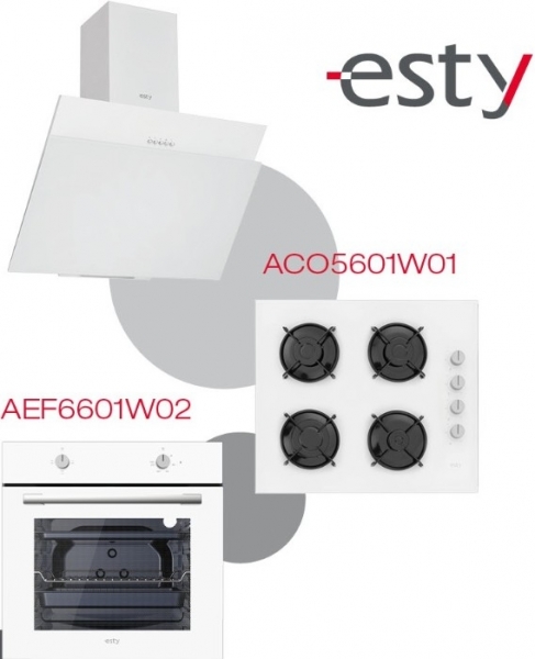 Esty Beyaz Ankastre Set ACO5601W01 + AEF6601W02 + 3462