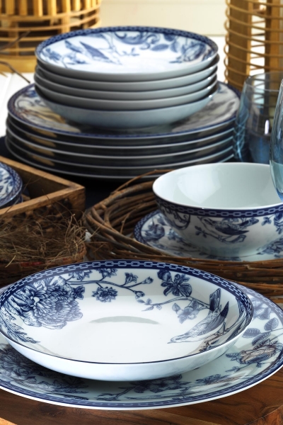 Kütahya Porselen Blue Blanc 24 Parça Yemek Takımı