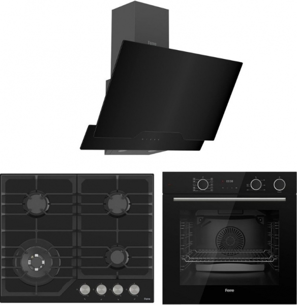 Ferre Steamart & Fryart Siyah Ankastre Set NT 025 + XE64CS + D063