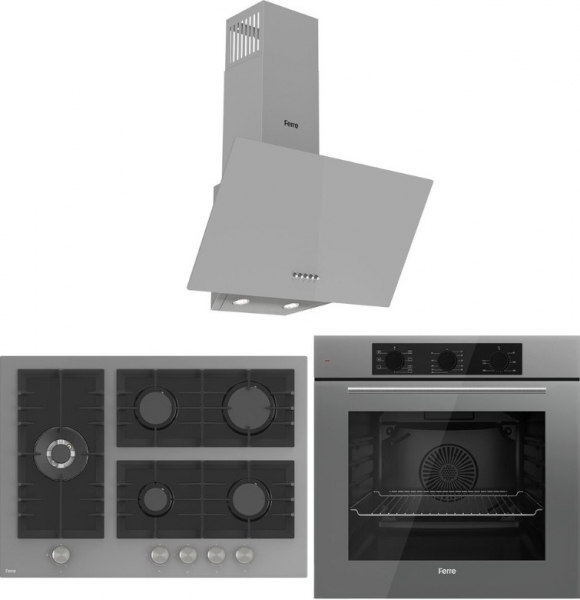 Ferre Flowart Bl Gri Ankastre Set BL138 + QBL62CPR + D088