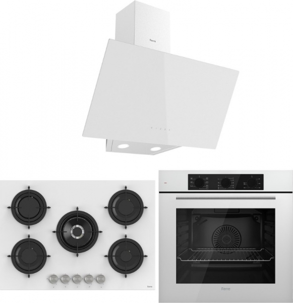 Ferre Rs Serisi Beyaz Ankastre Set RS036 + QBL62CB + D078