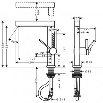 Hansgrohe Finoris 76063670 Lavabo Bataryası
