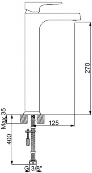 Newarc Aqua 941001BG Lavabo Bataryası (Siyah / Altın)
