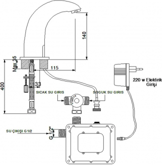 Newarc Tekno Elite 510528 Lavabo Bataryası