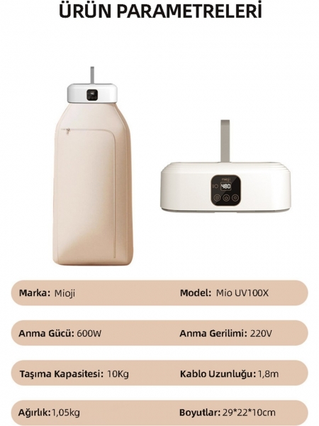 Xiaomi Mioji Mio UV100X Kurutma Makinesi