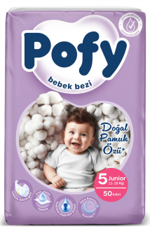 Pofy Junior 5 Beden 50 Adet Bebek Bezi