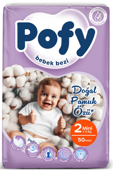 Pofy Mini 2 Beden 50 Adet Bebek Bezi