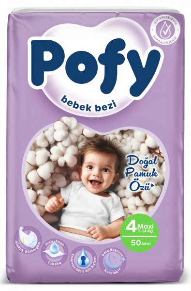 Pofy Maxi 4 Beden 50 Adet Bebek Bezi