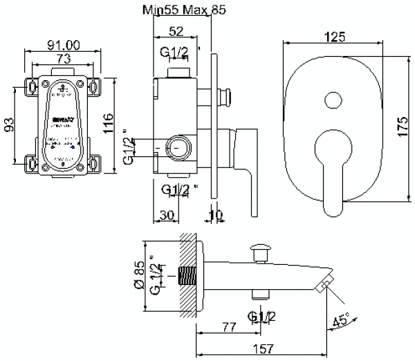 Newarc Domino 971131 Banyo Bataryası