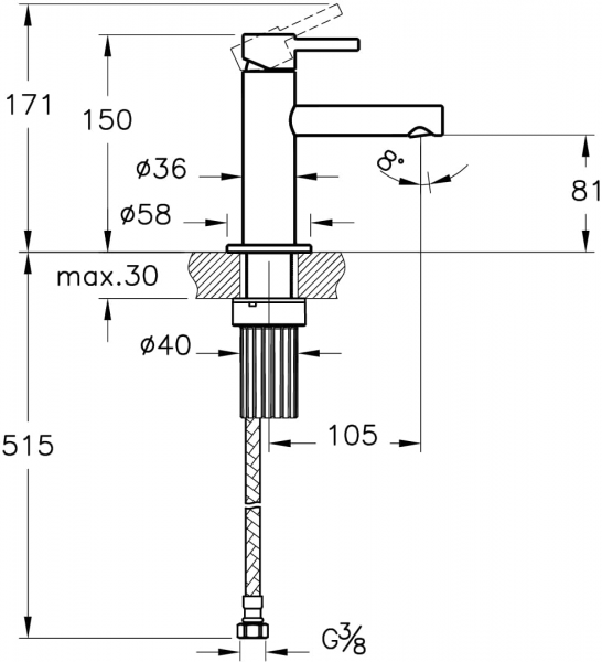 VitrA Origin A4255529 Lavabo Bataryası