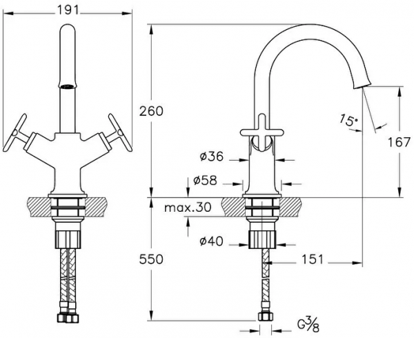 VitrA Origin A4288429 Lavabo Bataryası