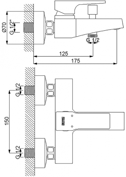 Newarc Aqua 941511BG Banyo Bataryası (Siyah / Altın)